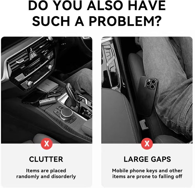 Tioollev 2PCS Car Seat Gap Filler, Automotive Seat Organizer Fill The Gap Between Seat and Console, Universal Car Storage Box Inserts Fill The Gap Between Seat &Console for Coins Wallets Keys (Red) - Image 4